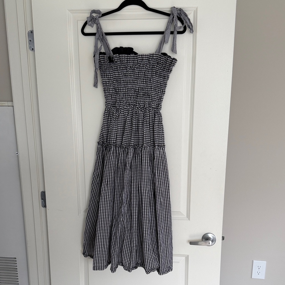 En Saison Black and White Checkered Dress